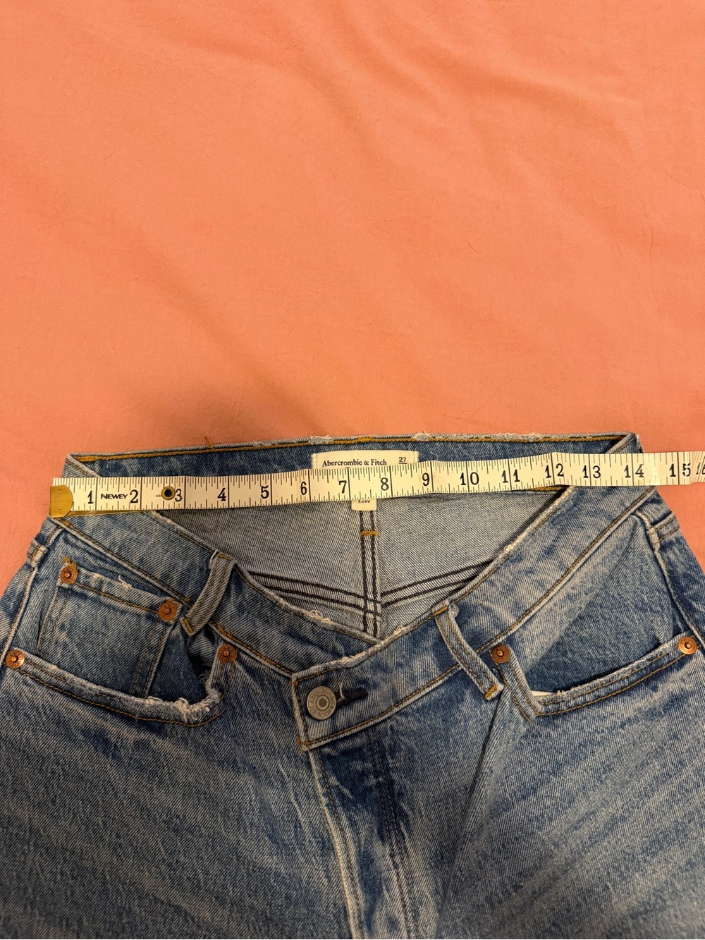 Abercrombie & Fitch Light Wash High-Rise Asymmetric Women’s Jeans